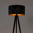 Gulvlampe-stativ-svart-med-skjerm-påfugl-50-cm---Tripod-Classic