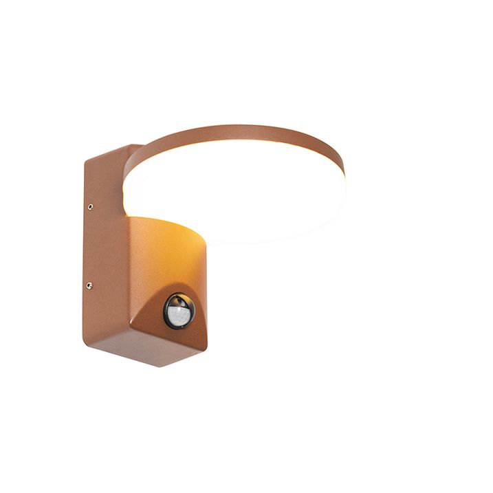 Lampada da parete per esterni marrone ruggine incl. LED IP54 sensore di movimento - Esmee