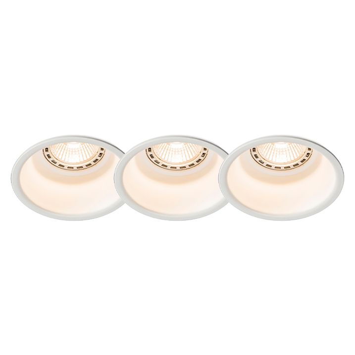 Set di 3 faretti da incasso moderni bianchi - Dept