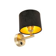 Klasiska-sienas-lampa-zelta-ar-melnu-samta-abažūru---Combi
