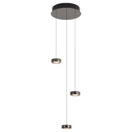 Lampada a sospensione moderna color canna di fucile con LED integrato dimmerabile a 3 fasi a 3 luci Easylift - Zeis