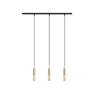Moderan-šinski-sistem-crni-sa-3-viseće-lampe-zlatne-boje-sa-staklom-boje-ćilibara-1-fazni---Slimline-Loyce