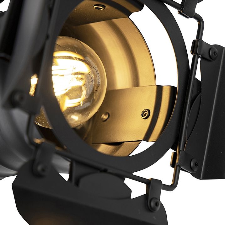 Industriel studio spotlight sort drejelig og vippbar - Movie