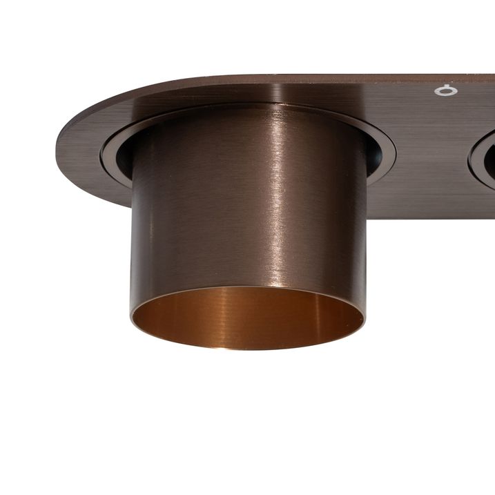 Zakulacené zapuštěné bodové svítidlo tmavě bronzové GU10 50 mm 2-světlo - Installa