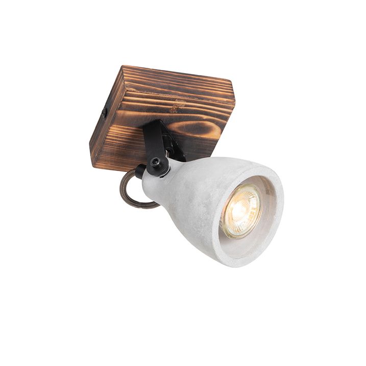 Faretto da soffitto industriale legno con cemento - Creto