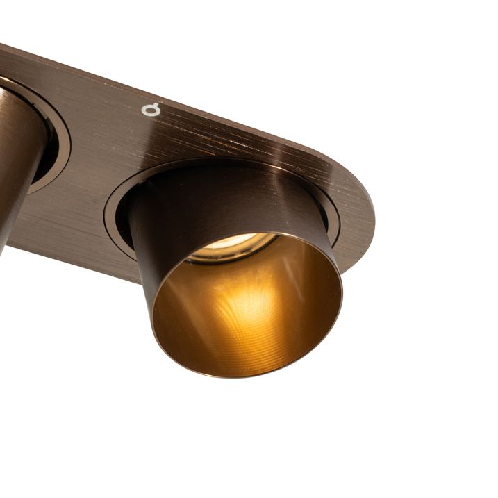 Zakulacené zapuštěné bodové svítidlo tmavě bronzové GU10 50 mm 2-světlo - Installa