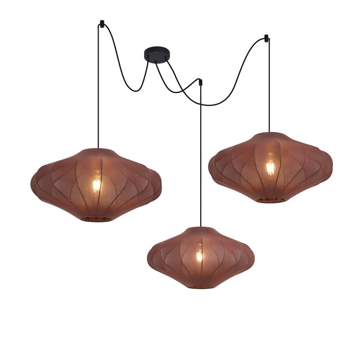 Japandi Hängelampe braun 50cm 3-flammig - Plu