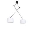 Hanglamp-zwart-met-linnen-kappen-wit-35-cm-2-lichts---Blitz