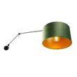 Wandleuchte-schwarz-mit-grünem-Samt-Schirm-35-cm-verstellbar---Blitz