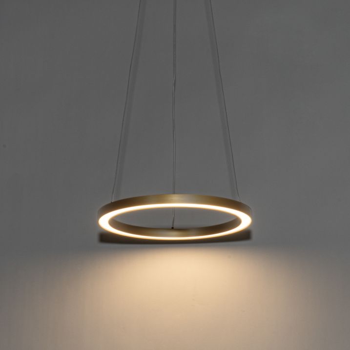 Zlaté závěsné svítidlo 40 cm vč. LED se 3stupňovým stmívačem - Girello