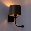 Zidna-lampa-crna-sa-taupe-plišanim-abažurom-18cm---Brescia-Combi