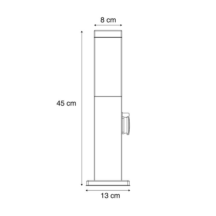 Lampa zewnętrzna rdzawobrązowa z przezroczystym szkłem 45 cm IP44 z gniazdem i czujnikiem ruchu - Malios