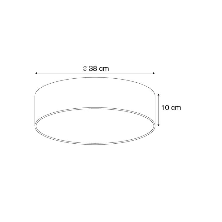Moderna plafonska lampa bela sa somotskim abažurom 38cm 2-svetla - Luz