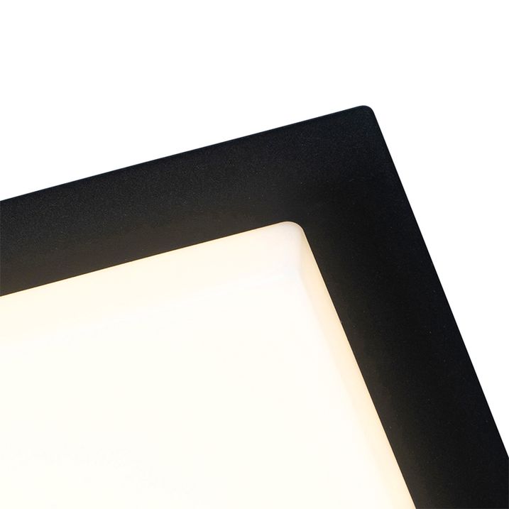 Plafonnier moderne noir carré avec LED IP44 - Lys