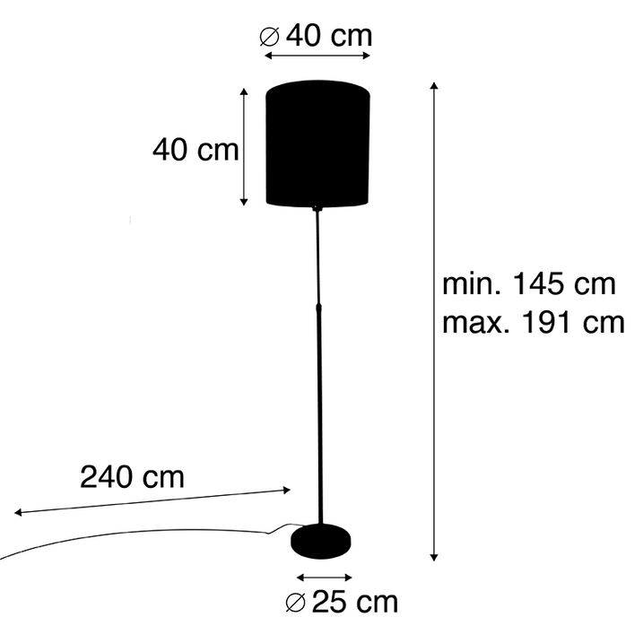 Stojací lampa černá s stínítkem s leopárdím vzorem 40 cm - Parte