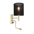 Art-Deco-vägglampa-svart-med-svart-bomullslampa---Stacca