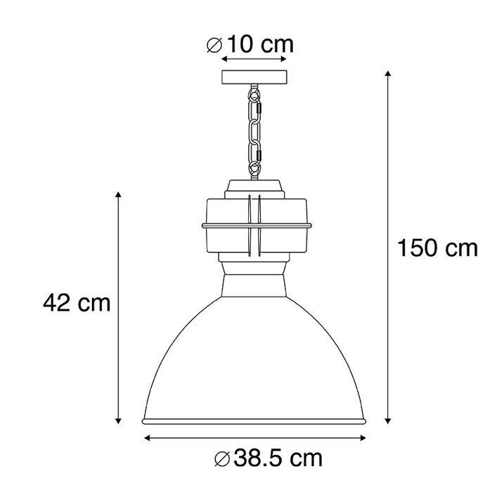 Smart Industrial Pendant Light Black 38.5 cm Incl. A60 WiFi - Sicko