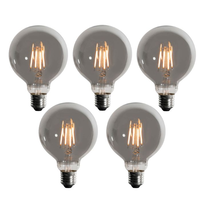 Комплект от 5 димируеми LED крушки E27 с 3 степени, опушени G95 4W 200 lm 1900K