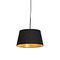 Ripatslamp musta ja kuldse puuvillase varjuga 32 cm - Combi