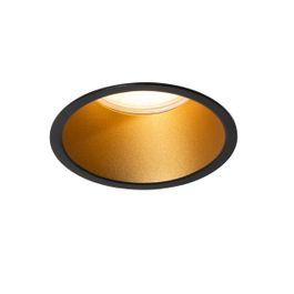 Modern Recessed Spotlight Black with Gold GU10 70mm IP44 - Dept