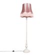 Retro-vloerlamp-grijs-met-roze-Granny-kap---Classico