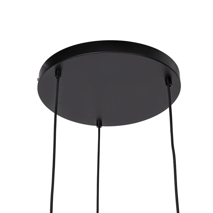 Designové závěsné svítidlo černé s kouřovým sklem 3-světelné - Chico