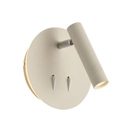 Moderní nástěnná lampa béžová včetně LED s USB-C - Croft