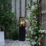 Industri&euml;le staande buitenlamp zwart 80 cm IP44 - Charlois