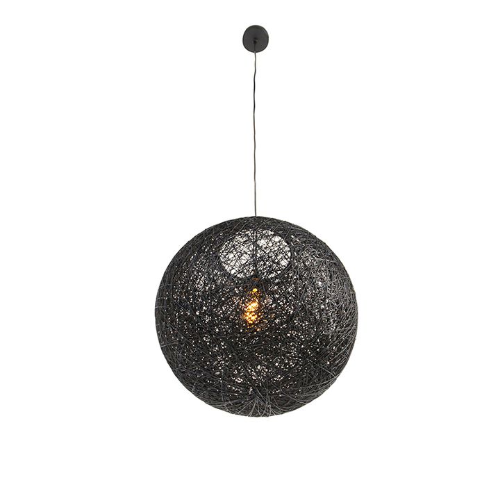 Dizajnerska viseča svetilka črna sfera 45cm - Corda