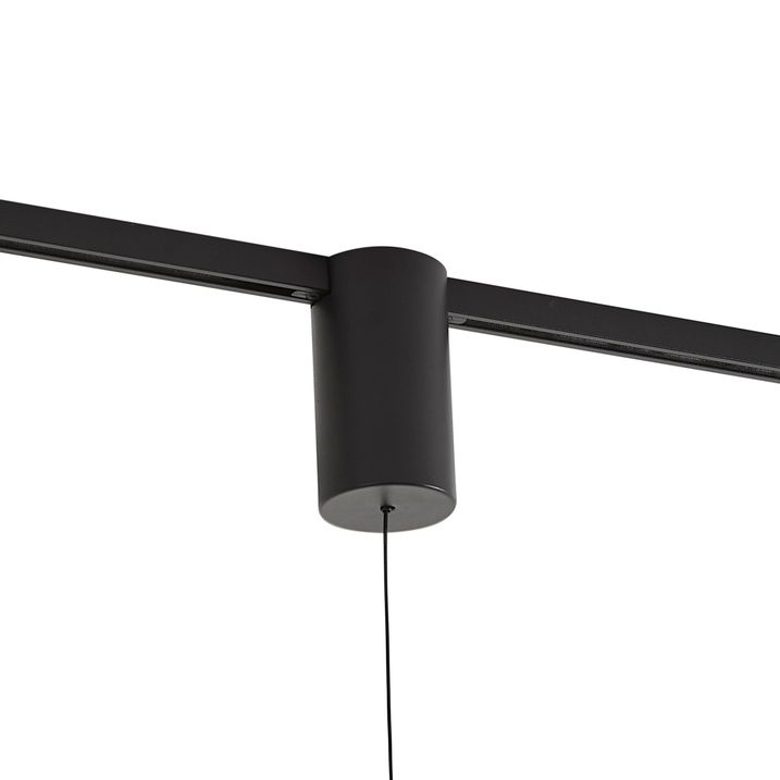 Moderne skinnesystem med 3 Easylift pendellamper svart 1-fase - Slimline Tira
