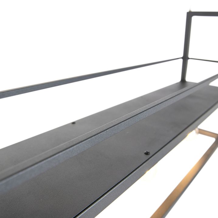 Hänglampa svart med hyllplan 4-ljus - Cage Rack