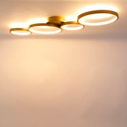 Stropna-svjetiljka-zlatna-uključujući-LED-3-stupanjska-regulacija-svjetline-4-svjetla---Lupolo