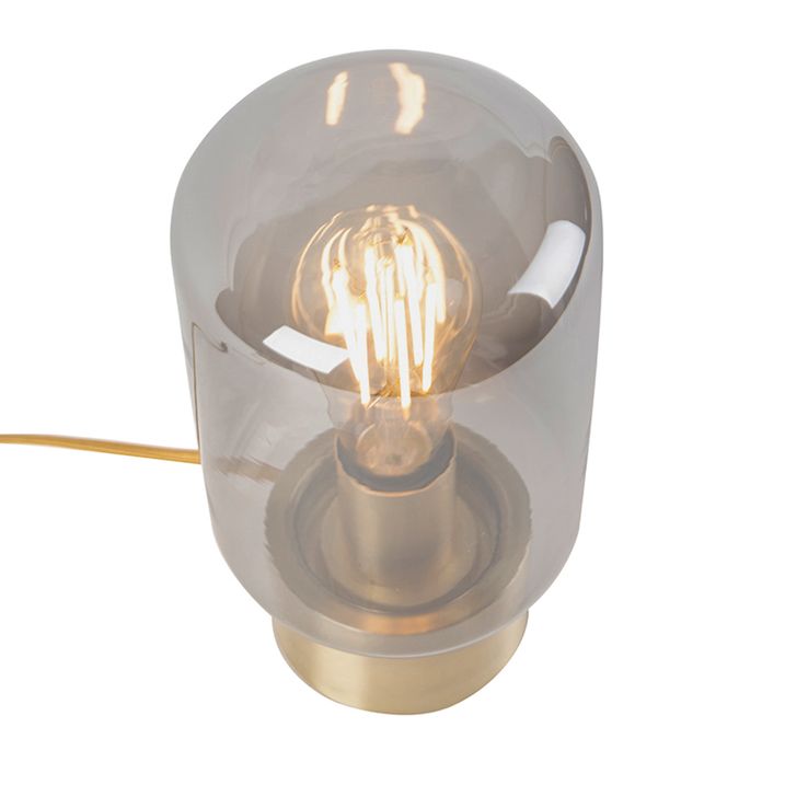 Lampă de masă de design din alamă cu sticlă fumurie - Bliss Cute