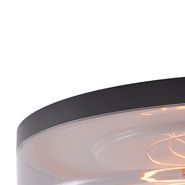 Plafoniera-Nera-con-Vetro-Fumé-35,5-cm-con-LED-Dimmerabile-Integrato---Fira