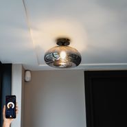 Inteligentna-lampa-sufitowa-czarna-z-przydymionym-szkłem,-w-tym-WiFi-P45---Busa