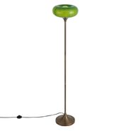 Lampada-da-terra-retrò-bronzo-scuro-con-paralume-in-vetro-verde-150-cm---Glaze
