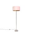Golvlampa-stål-med-rosa-skärm-50-cm---Simplo