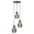 Suspension-rétro-noire-avec-3-lumières-taupe---Felt