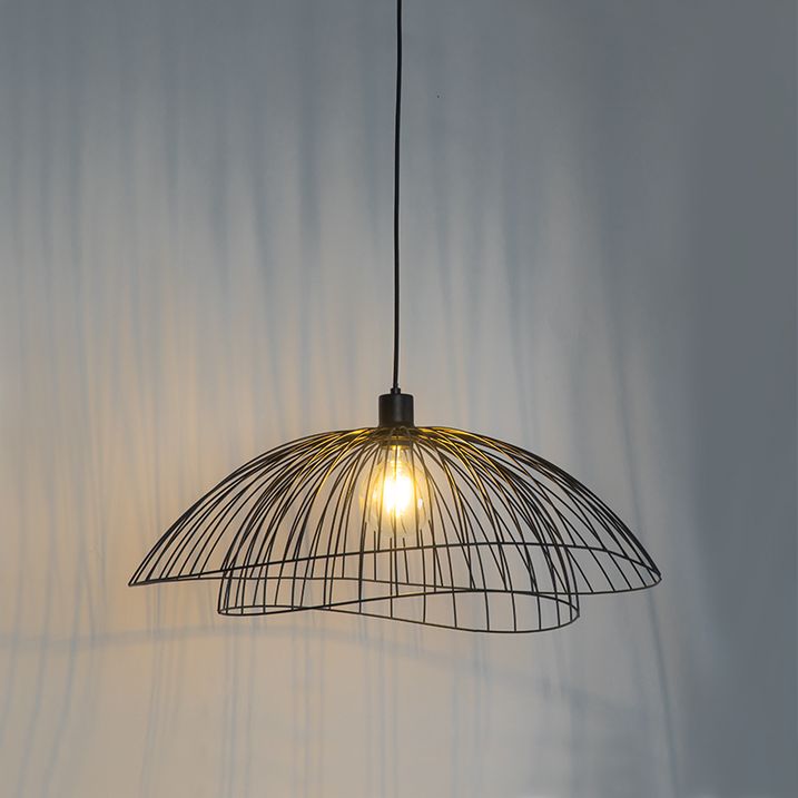 Lampă suspendată de design neagră 60 cm - Pua