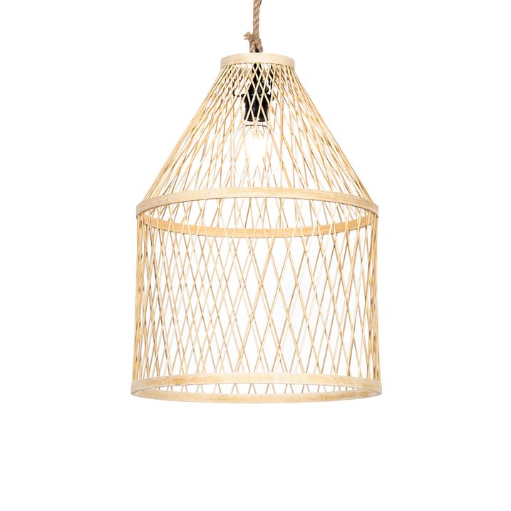 Landelijke buiten hanglamp rotan 40x55 cm - Calamus
