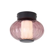 Design-Ceiling-Lamp-Black-18cm-with-Purple-Glass-Incl.-LED-3-Step-Dimmable---Margherite