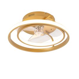 Ventilador de techo dorado de 46,5 cm con LED y mando a distancia - Kees