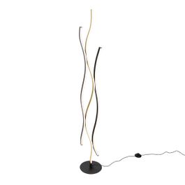 Designová stojací lampa černá se zlatou vč. stmívatelné LED - Blaze