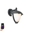 Lampa-de-perete-inteligentă-de-exterior-neagră-cu-sticlă-opal-incl.-LED-IP54---Classica