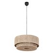 Japandi-závesná-lampa-čierna-s-hnedým-lanom-60cm---Smilla