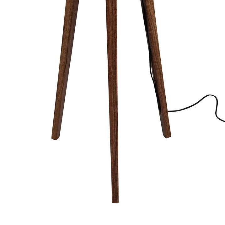 Podna lampa na tronošcu od orahovog drveta sa plišnom abažurom krokodil 50cm - Tripod Classic