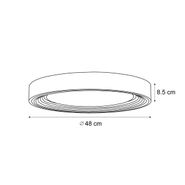 Plafoniera-moderna-grigia-con-bianco-48-cm-incl.-LED-dimmerabile-RGB---Kanton