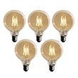 Sæt-af-5-E27-3-trins-dæmpbar-LED-pære-guld-G95-4W-450lm-2700K