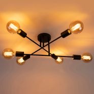 Plafonnier-intelligent-noir-6-lumières-avec-Wifi-G95---Sydney