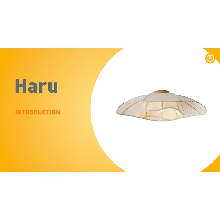 Japandi taklampa beige tyg 70 cm - Haru